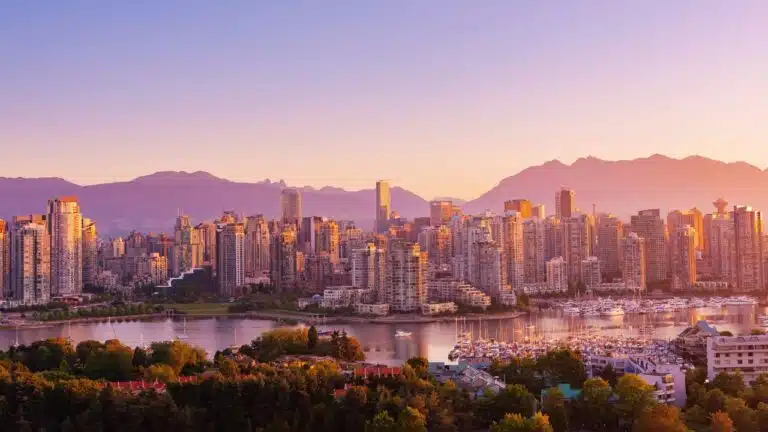 aerial view of vancouver skyline