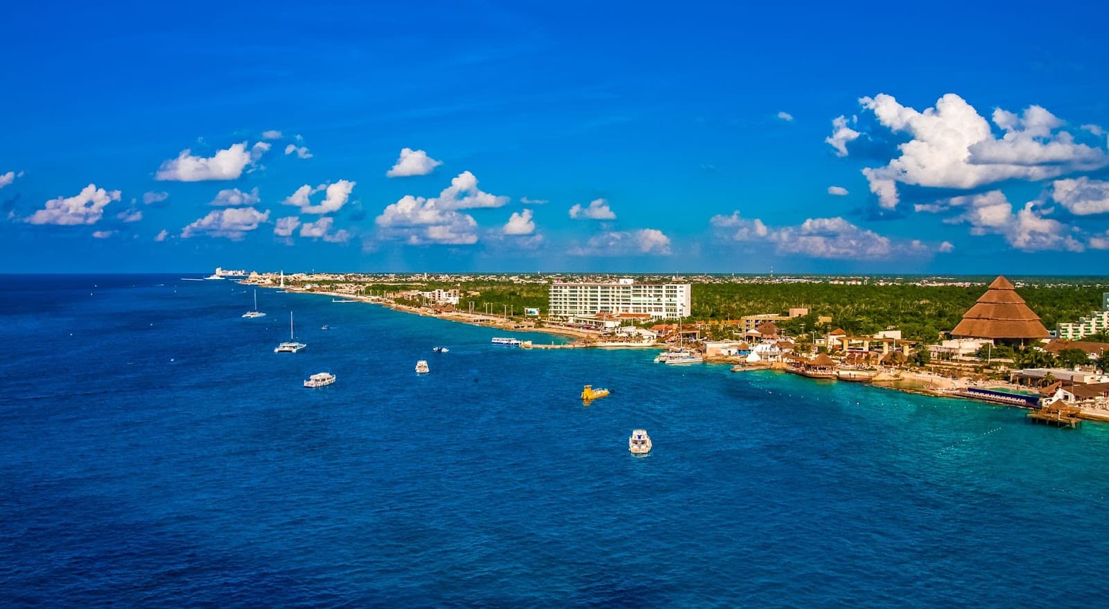 The coast of Cozumel, Mexico from the sea