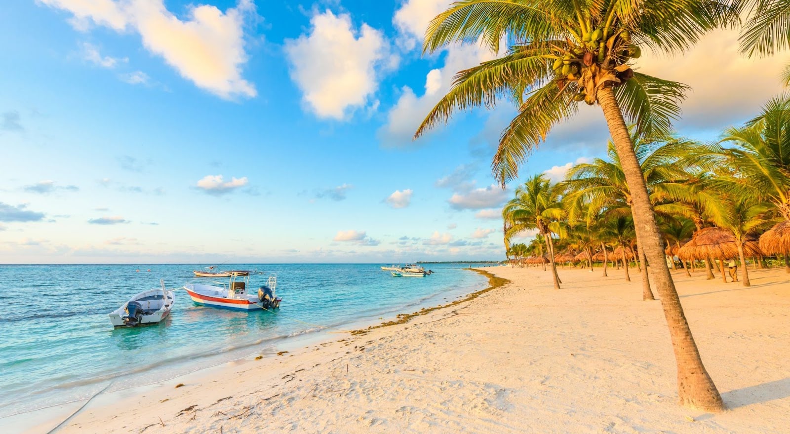 Sandy beach along the Riviera Maya