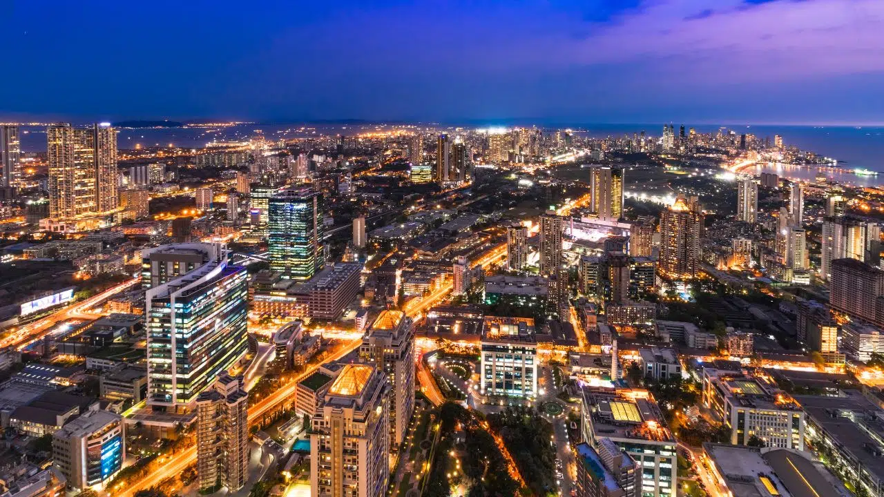 aerial view of mumbai