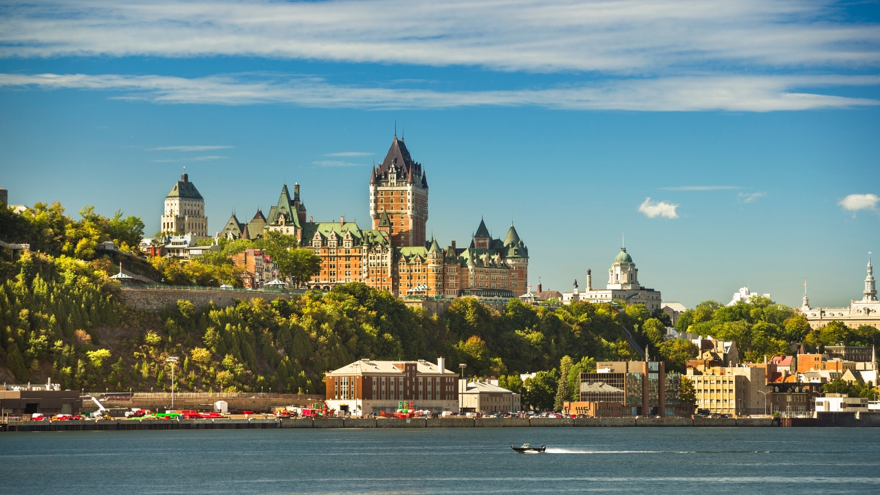 Old Quebec City view from St. Lawrence River, Canada